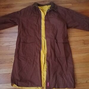 Marlboro Brown Trench Coat with Yellow Interior